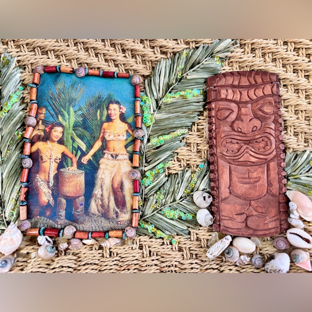 Cappelli Straworld Artisan Straw Tote – Hula Art & Tiki – NWT - Picture 3 of 5